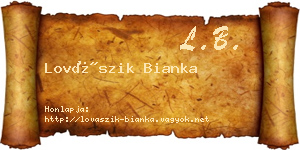 Lovászik Bianka névjegykártya